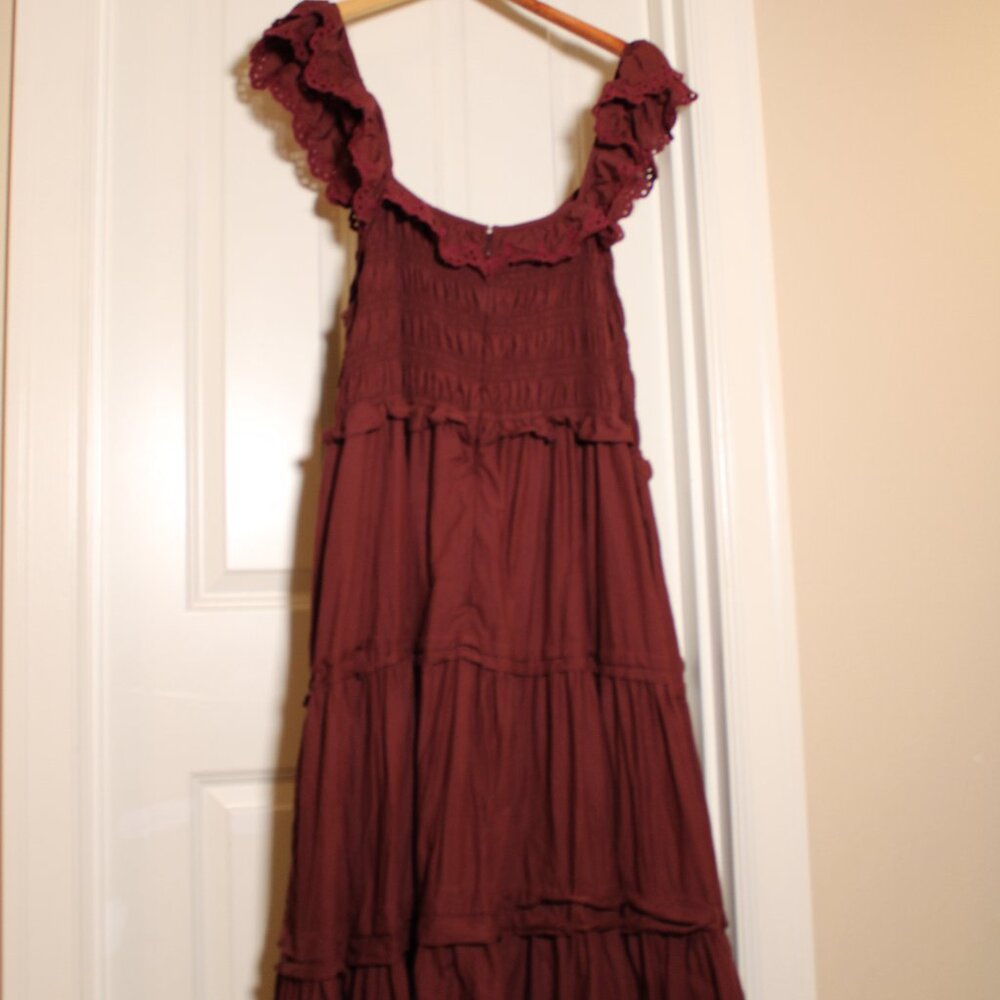 Madewell NWOT size 20 red dress eyelet lace ruffles plus size - Picture 4 of 4